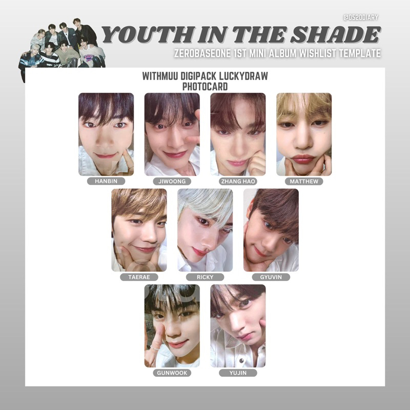 ลด 30% ใน LIVE [พร้อมส่ง] ZEROBASEONE (ZB1) อัลบั้ม Album [Youth In The Shade] Photobook / Digipack + MAKESTAR ราคา ถูกที่สุด ดีลบีเคเค แกลเลอรีภาพที่ 6