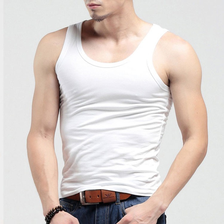[MRK Lite] เสื้อกล้ามผู้ชาย (สีพื้น) / สีขาวล้วน