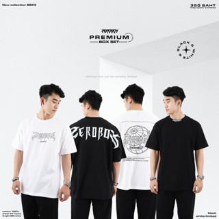 ZEROBOY-เสื้อยืด Oversize ในกล่องพรีเมี่ยม แถมฟรีริสแบรนด์และสติ๊กเกอร์