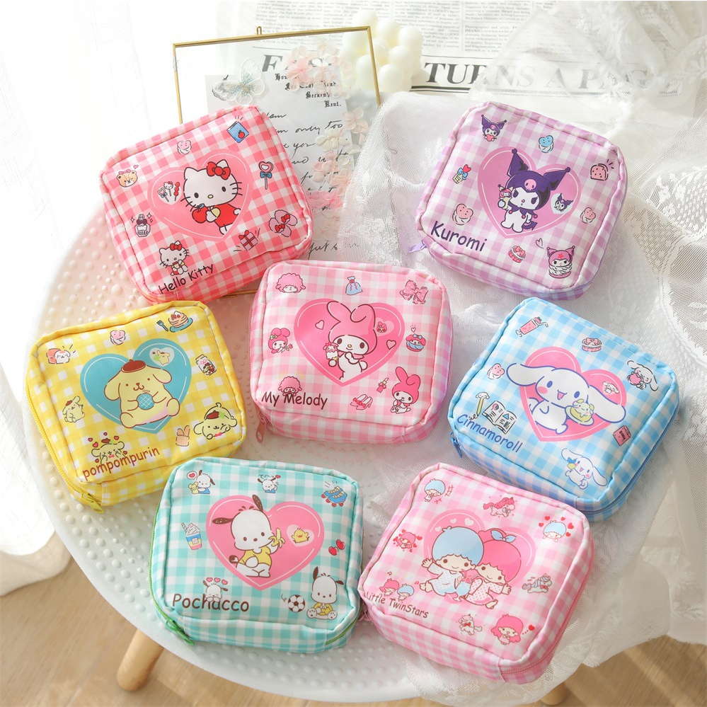 พร้อมส่ง กระเป๋าใส่ผ้าอนามัย ลายการ์ตูนซานริโอ้ งานน่ารัก