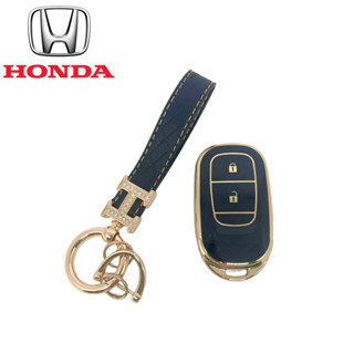 เคสกุญแจรถยนต์ เคสTPUขอบทองกุญแจรีโมทรถยนต์ตรงรุ่น สำหรับ NEW HONDA HRV/XRT/CRV2021-2023