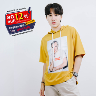 [ พิมพ์ OBSEP250 ลด 12% ขั้นต่ำ 299.- ลดสูงสุด 250.- ]  เสื้อฮู้ดแขนสั้น สกรีนลาย PRINTED HOODIES #1