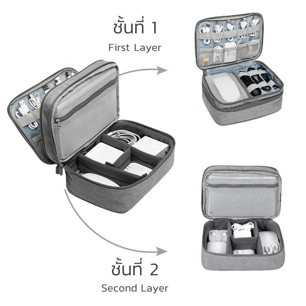 กระเป๋าเก็บอุปกรณ์มือถือ เคสแบตสำรอง มือถือ สายชาร์จ หูฟัง กระเป๋าจัดระเบียบอุปกรณ์ดิจิทัล