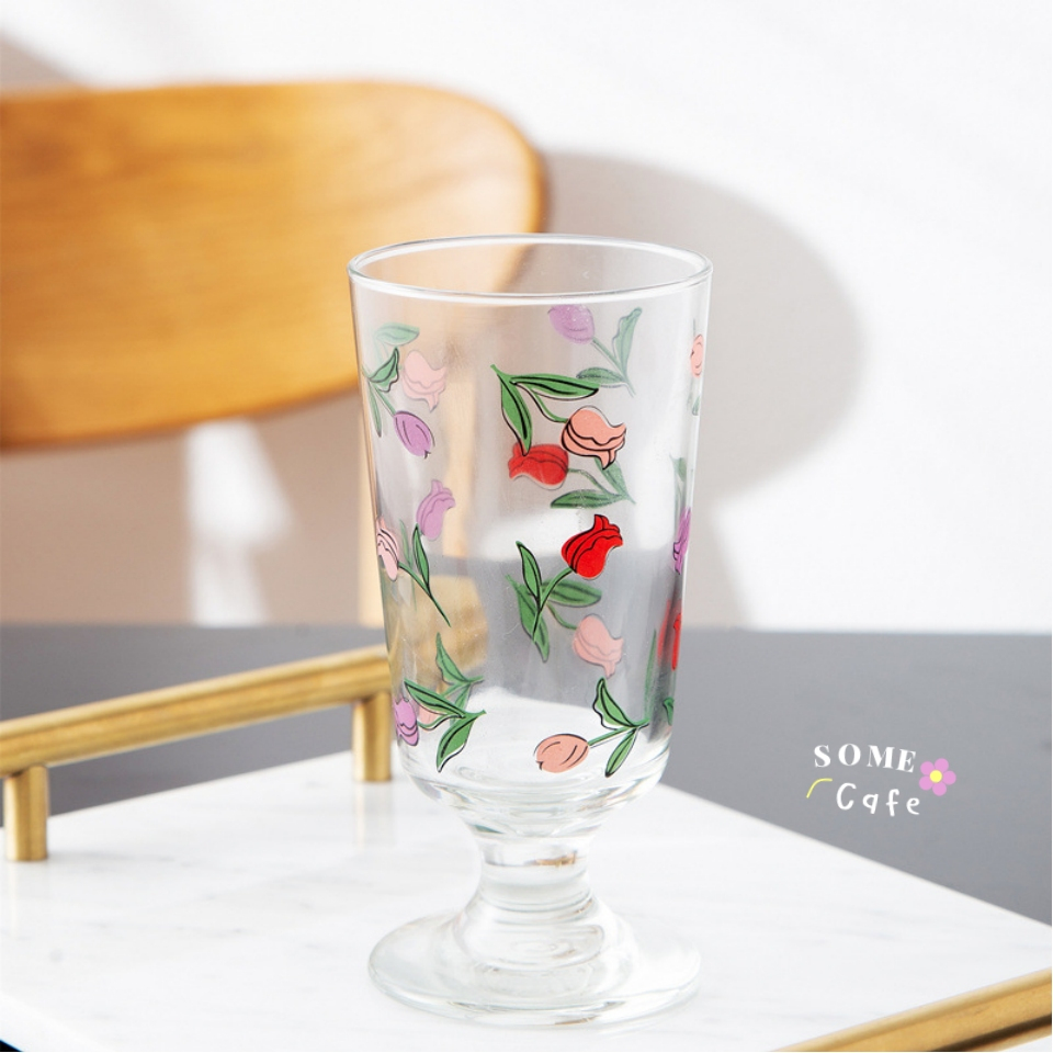 [พร้อมส่ง] 🌹 Rose Flower Wine Glass แก้วน้ำ แก้วไวน์