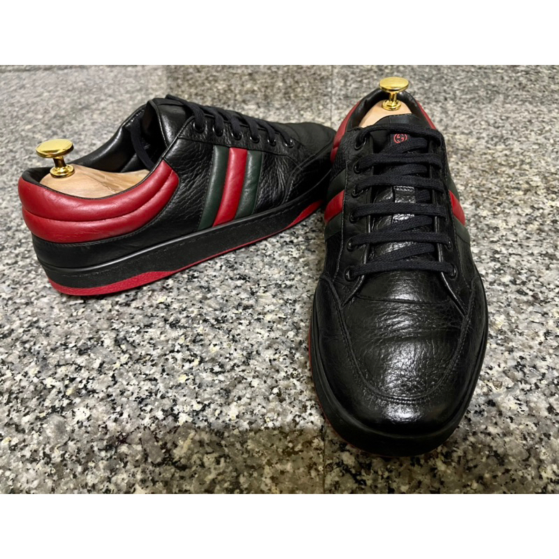 Gucci Sneakers Black Leather  เบอร์43