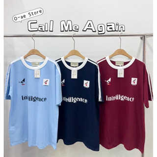 เสื้อยืด Oversize Callmeagain สปอร์ต แต่งแถบ ทรงสวย คอตตอนเกาหลี