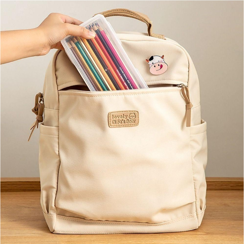 กล่องเก็บดินสอความจุขนาดใหญ่ใสกล่องเก็บเครื่องเขียนผู้ถือปากกาสีตะกั่วเด็กดินสอสีวาดภาพร่างปากกากระเป๋า