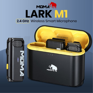 Moma LARK M1 One ไมโครโฟน ไมโครโฟนไร้สาย แบบคลิปหนีบ พกพาสะดวก ตัวส่ง2 ตัวรับ1 ตัดเสียงรบกวนได้ดี สำหรับโทรศัพ