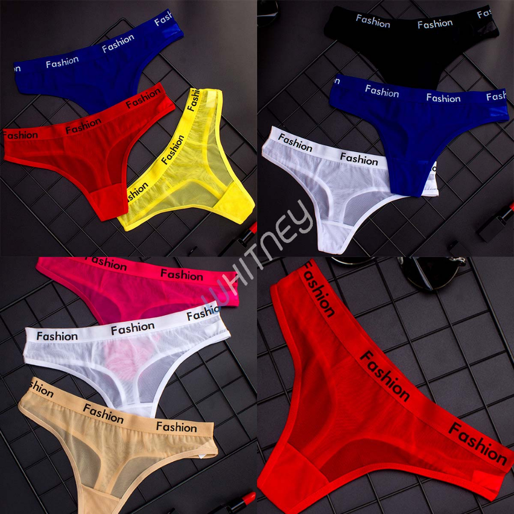 กางเกงในจีสตริง(G-string) สีสด ซีทรู Fashion สุด sexy  (EUW38)