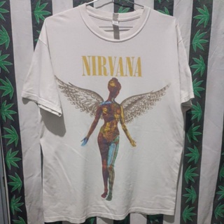 เสื้อยืดมือสอง ต่างประเทศ เสื้อวง NIRVANA IN UTERO 2016 Size L.อก22.5/ยาว29.5