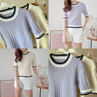 Ari knit top เพียง 490.- เสื้อไหมพรมทอลายริ้วสวย สีสวยมากมาย เล่นดีเทลที่คอและปลายเสื้อ เนื้อนุ่มใส่สบาย ทรงตรงสวย