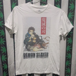 เสื้อยืดมือสอง ต่างประเทศ ลายการ์ตูน Demon Slayer Size M.อก20/ยาว28