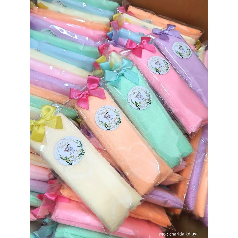 ของชำร่วยงานแต่ง ผ้านาโน 30*30ซม. พับใส่ถุงใส (50 ชิ้น ไม่รวมป้ายชื่อนะคะ) ของที่ลึก ของแจก ของแถม