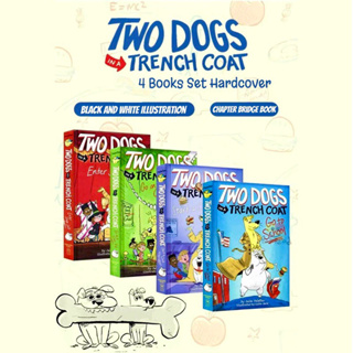 Two Dogs in a Trench Coat Series 4 Books Set (Hardcover) Ages:7-12, Black and White Illustration