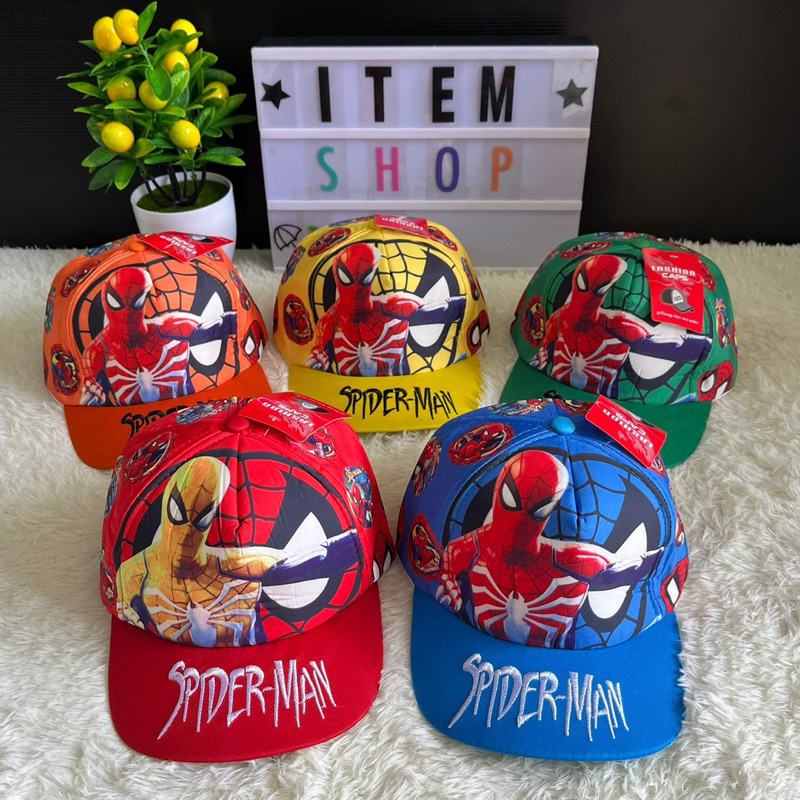 หมวกแก๊ปเด็ก 3-10 ขวบ ลายสไปเดอร์แมน ด้านหลังปรับได้ 🕷️🕸️ พร้อมส่ง
