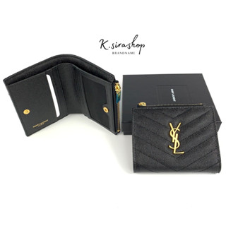 [ส่งฟรี] New Ysl Zipped Card Case Wallet