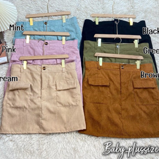 Basic Skirt🩷🧸🫧กระโปรงผ้าลูกฟูก กระเป๋าหน้าสาวอวบ