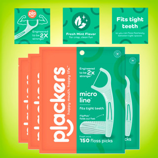 Plackers floss Micro Mint Dental Flossers Fold-Out Toothpick Fresh Mint Flavor