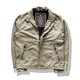 American Eagle Khaki Brown Full Zipper Jacket รอบอก 45”