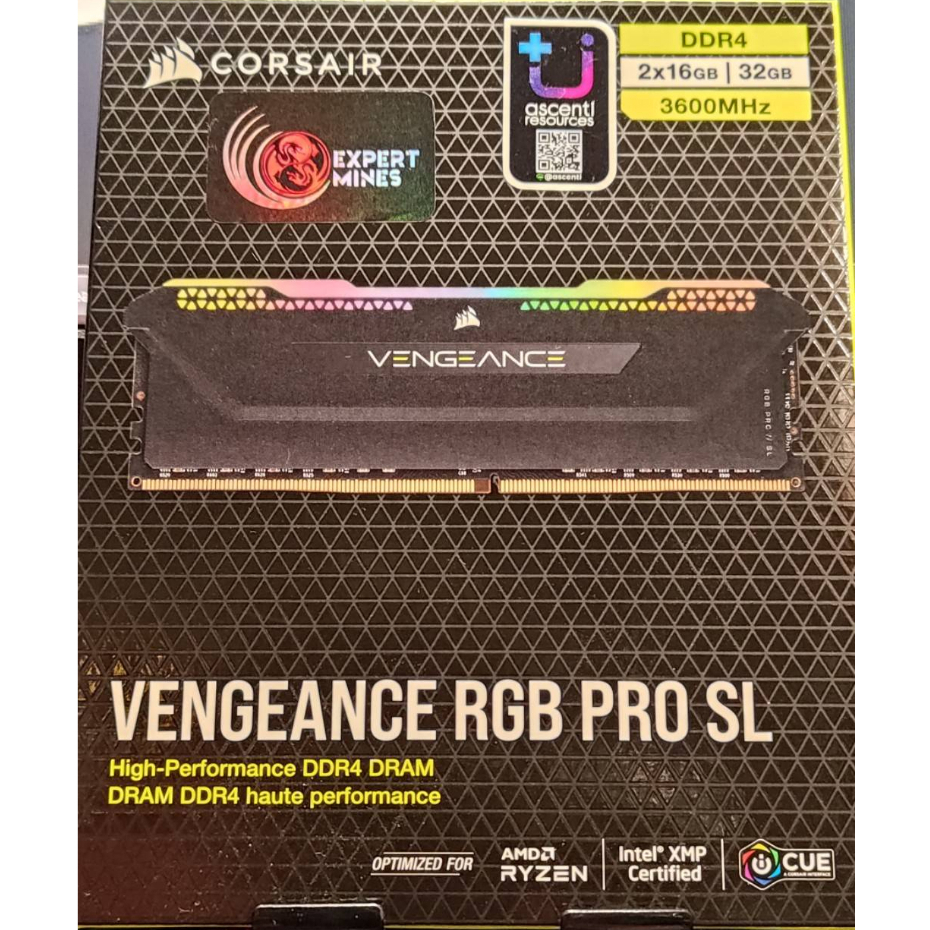 CORSAIR VENGEANCE RGB PRO SL 32GB (16x2) 3600 MHz DDR4