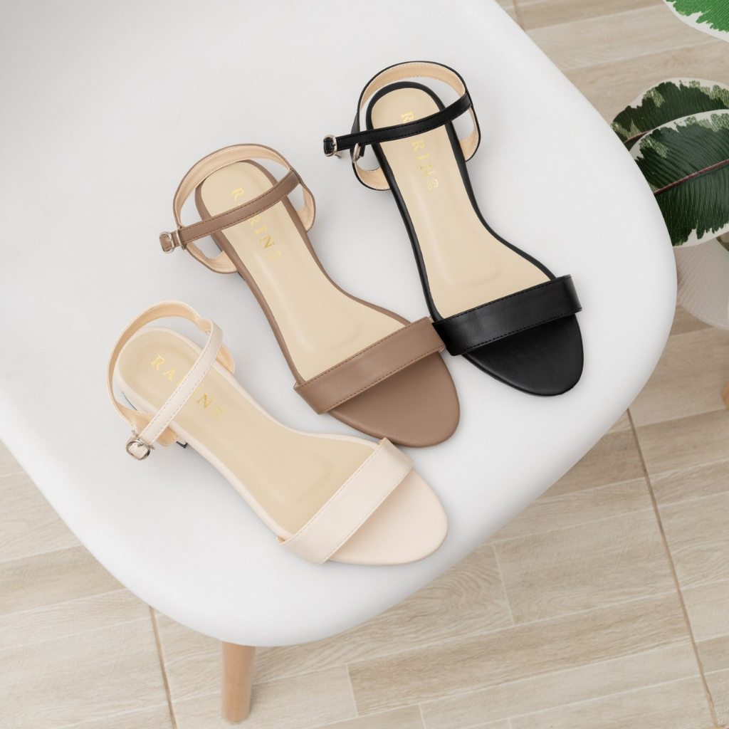 rarin [ Violet ] 36 - 41 รองเท้ารัดส้น 1 นิ้ว หนังนิ่ม ใส่สบาย เดินได้ทั้งวัน