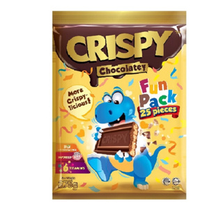 Crispy Chocolatey With Rice Cereal Fun Size แพ็คสุดคุ้ม 1 ห่อ มี 25 ชิ้น น้ำหนัก 275 กรัม มีฮาลาล BBF.12/05/24