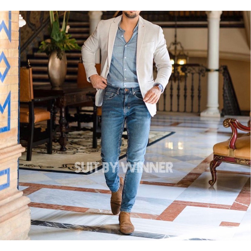 ✅พร้อมส่ง✅ชุดสูทงานไทยเกรดพรีเมี่ยม สีครีมอ่อน ภาพถ่ายจากงานจริง (สูท+กางเกง แยกขาย) - รูปที่ 3