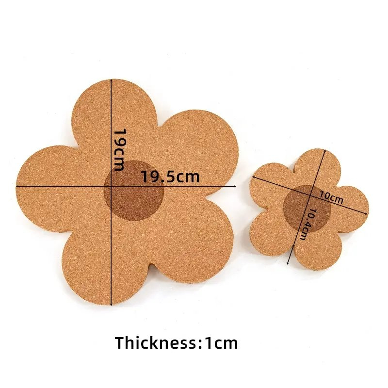 Goose Hours ที่รองแก้ว กันความร้อน รูปทรงดอกไม้ สุดน่ารัก ป้องกันการลื่น ทำจากไม้ก๊อก eco-friendly - รูปที่ 4