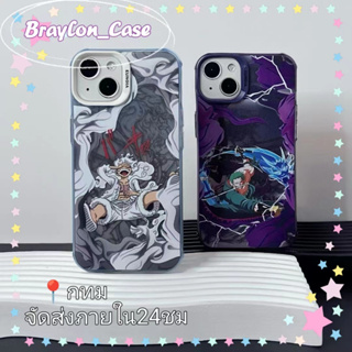 🌷Braylon🌷จัดส่งภายใน24ชม การ์ตูน วันพีช ลูฟี่ สีม่วง iphone 11 14 pro max ป้องกันการหล่น เจ๋ง case for iPhone 12 13