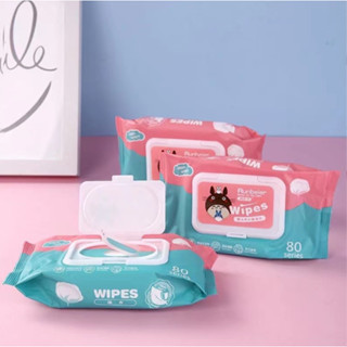 ทิชชู่เปียก Baby&amp;Star Wipes กระดาษทิชชู่เปียกน้ำบริสุทธิ์ ไม่มีแอลกอฮอล์ ขนาดใหญ่ 80แผ่น