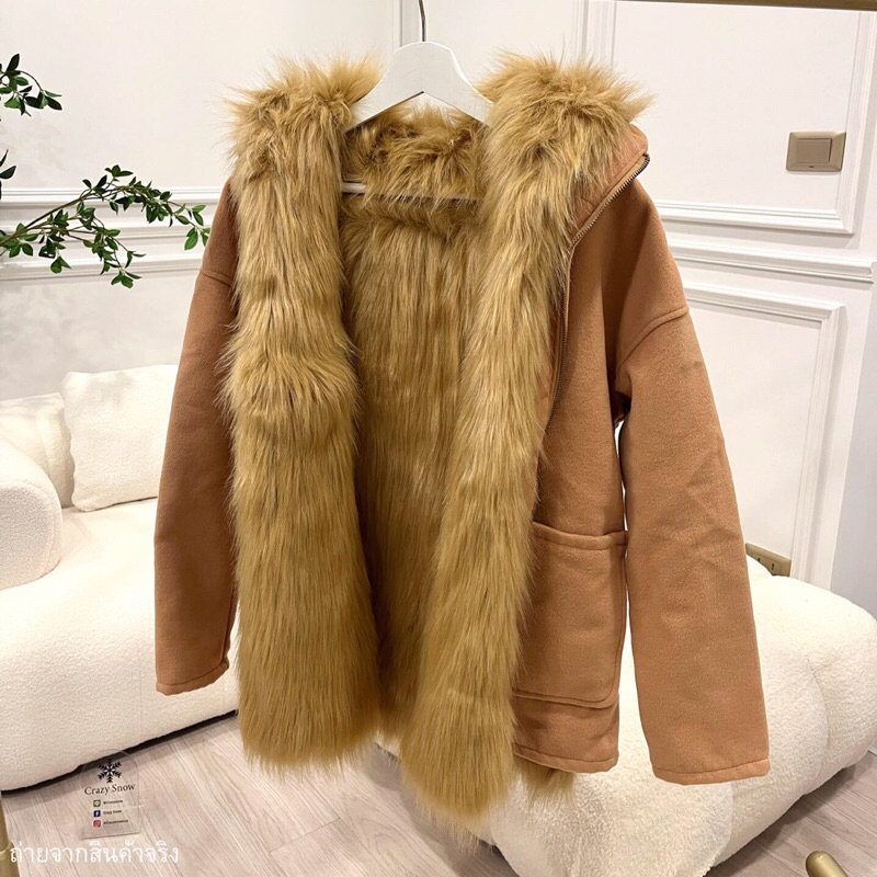 Crazy Snow เสื้อโค้ท พร้อมเฟอ(ถอดได้)