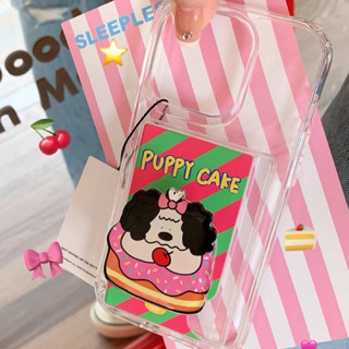 Sleeplesshostel puppy case frame phone case เคสลายน้องหมาแบบใสใส่บัตรใส่รูปได้