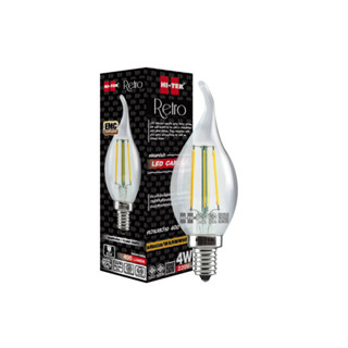 หลอด LED เปลวเทียน กระจกใส HI-TEK RETRO HLLC51404W 4W วอร์มไวท์