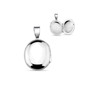 Elegant oval silver pendant/จี้เงินทรงรีเรียบหรู