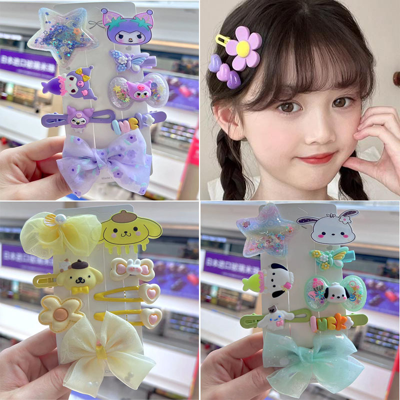 ชุดกิ๊ฟติดผม ลวดลายน่ารักเครื่องประดับผมเด็กผู้หญิง ติดผมหน้าม้าด้านข้าง8ชิ้น