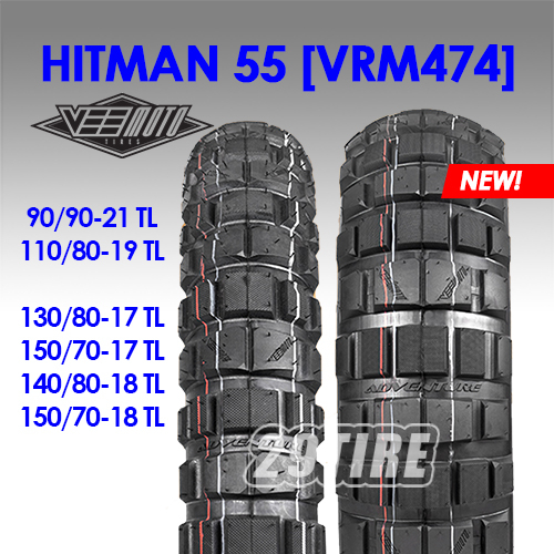 🔺พร้อมส่ง🔺 ยางวิบาก Vee Moto รุ่น Hitman 55 (Hitman55 VRM474)ยางขอบ 21,19,17,18 ใส่ Tiger800, Africa twin,F800gs