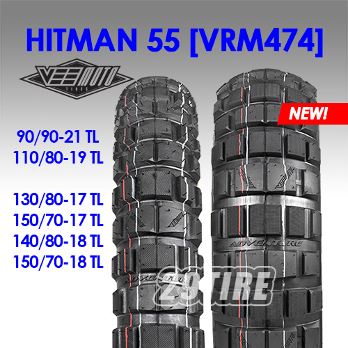 🔺พร้อมส่ง🔺 ยางวิบาก Vee Moto รุ่น Hitman 55 VRM474 ยางขอบ 21,19,17,18 ใส่ Tiger , Africa twin,F800gs