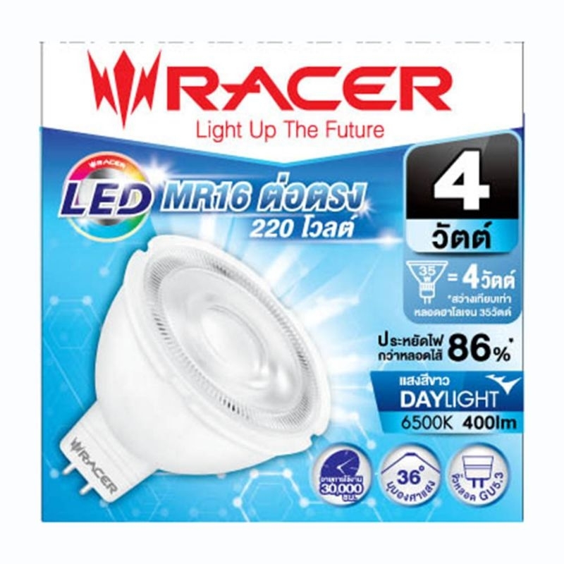 หลอด LED RACER MR16 4 วัตต์ DAYLIGHT GU5.3