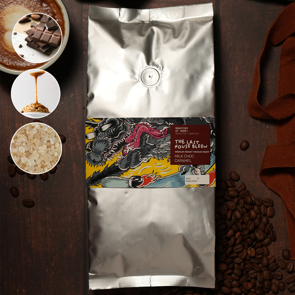 เมล็ดกาแฟ คั่วกลาง Medium Roast 500g The Last House Blend เมล็ดกาแฟคั่วกลางจาก Roastery at Home