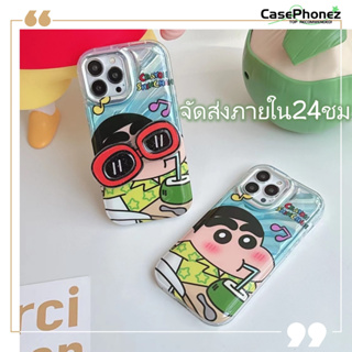 💚จัดส่งภายใน24ชม💚เคส for iPhone 11 14 Pro Max Case for iPhone 12 13 ป้องกันการตก การป้องกัน น่ารัก พร้อมขาตั้ง เครยอนชิน