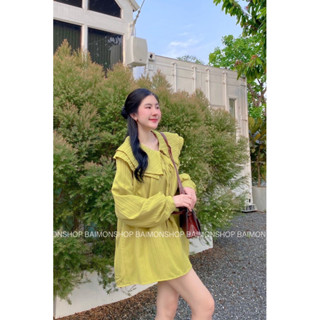 มินิเดรสคอปกผูกโบว์ ⛅️ ผ้าแดบบี้ใส่สบายเนื้อผ้าไม่บาง เพิ่มดีเทลแขนพอง 🫶🏻 น่ารักมาก  อก (4) (0) เอว (4) (0) สะโพก