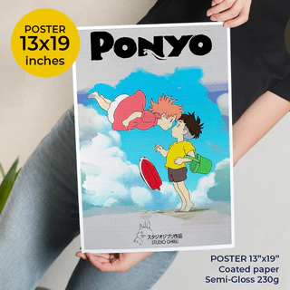 Ponyo Poster- โปสเตอร์ โปเนียว ธิดาสมุทรผจญภัย / Studio Ghibli การ์ตูน อนิเมะ