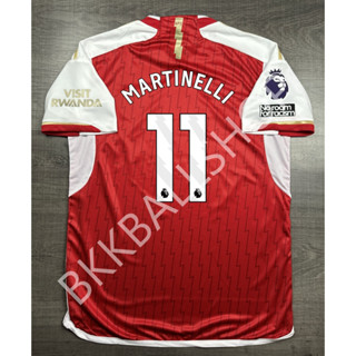 เสื้อฟุตบอล Arsenal Home อาเซน่อล เหย้า 2023/24 พร้อมเบอร์ชื่อ 11 MARTINELLI และอาร์มพรีเมียร์ลีค No Room