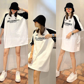 ! Korea Style Oversize shirt  เสื้อยืดคอกลมแขนสั้น ทรง oversize เพิ่มดีเทลแต่งผ้าสลับสีแบบแนวๆ