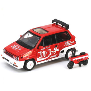 HONDA CITY TURBO II Coca-Cola Livery With Motocompo 1:64 (INNO64 X TINY)