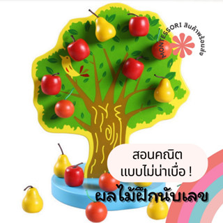 ผลไม้นับเลข แม่เหล็ก ของเล่นไม้เสริมพัฒนาการ สอนนับเลข Montessori Lookmaebaby