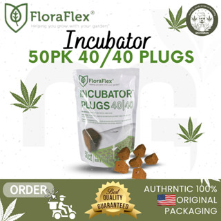 Floraflex  Incubator 40/40 Plugs ถุง 50 ก้อน ของแท้ 100% พร้อมส่ง ทำจาก Coco Coir ออกแบบเพื่อกักเก็บความชื้น