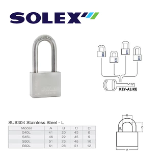SOLEX KEY ALIKE 3:1 แสตนเลส กุญแจคล้องระบบลูกปืน