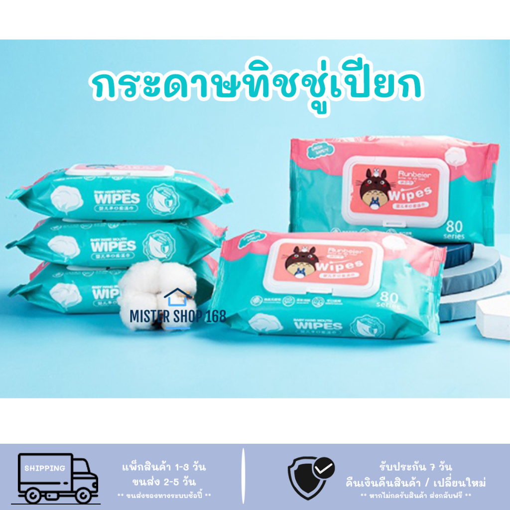[โค้ดJPDT4S ลด15% สูงสุด 30 -] ทิชชู่เปียก Baby Wipes กระดาษทิชชู่เปียก ผ้านุ่มชุ่มชื่น