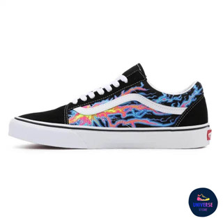 [ของแท้ ส่งฟรี จากไทย] VANS OLD SKOOL - (ELECTRIC FLAME) BLACK/TRUE WHITE